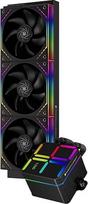 „TR Magic Qube 360 ARGB“ juodas skysčio aušinimo procesoriaus aušintuvas, modulinis ventiliatorius, sukasi 2000 apsisukimų per minutę, skirtas AM4/AM5, „Intel LGA1150/1151/1200/1700/1851“ procesoriams, su temperatūros valdomu spalvą keičiančiu skaitmenini