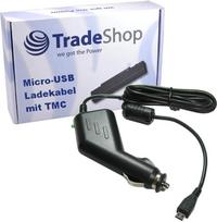 „Trade-Shop Premium“ mikro-USB 2A automobilinis įkroviklio kabelis 12 V/24 V su TMC antena (1,1 m ilgio) skirtas „TomTom Start 60“, „60m Europe Traffic“, „Start 40“, „50“, „GO 40“, „50“, „60“, „500“, „5000“, „600“ ir „6000“ modeliams