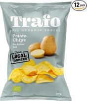 „Trafo“ ekologiški bulvių traškučiai be pridėtos druskos, 12 x 125 g (1,5 kg)