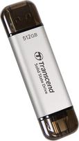 „Transcend“ ESD310 512GB išorinis SSD su dviem USB-C/A jungtimis, 1050MB/s greičio ypač greitas diskas, skirtas „iPhone 17“, „16“ ir „15“, „MacBook“, „iPad“ ir asmeniniams kompiuteriams | Greitas failų perdavimas TS512GESD310S