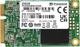 „Transcend“ MSA230S 256GB mSATA III, 3D TLC, su DRAM, iki 560/500Mb/s, vidinis SSD, skirtas „Mini PC“, NUC ir įterptinėms sistemoms