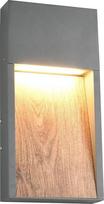 „Trio Leuchten Salmon“ 246960135 LED lauko sieninis šviestuvas iš liejinio aliuminio, antracito spalvos / medžio imitacija, su 11 vatų LED lempute