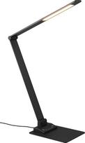 „Trio Leuchten Travis 545310132“ LED rašomojo stalo lempa, matinės juodos spalvos metalinė, su 6,5 vato LED lempute, šviesos reguliatoriumi, reguliuojama šviesos spalva, USB ir USB-C jungtimis su įkrovimo funkcija