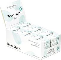 „True Gum 24“ pakuotė: balta, be plastiko kramtomoji guma, biologiškai skaidoma, veganiška, 24 x 21 g, 504 g