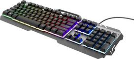 „Trust GXT 853 Esca Gaming“ apšviesta klaviatūra su laidu, metaliniu korpusu, RGB LED „vaivorykštės“ efektu, membranine klaviatūra, ispanų QWERTY išdėstymu, skirta asmeniniam kompiuteriui