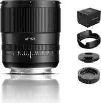 „TTARTISAN AF 75 mm F2“ objektyvas – pilno kadro portretiniai objektyvai, skirti „Snoy“ E-mount jungčiai (E, juodos spalvos)