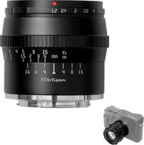 „TTARTISAN“ 50 mm F1.2 objektyvas su rankiniu fokusavimu (MF), skirtas „Fuji X“ jungties fotoaparatams su APS-C jutikliu X-A1, X-A10, X-M1, X-M2, X-H1, X-T1, X-T10, X-T2, X-T20, X-T3, X-T4, X-T100, X-T200, X-T30, X-PR01, XS10 ir kt. (Juodas)