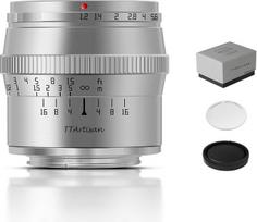 „TTARTISAN“ 50 mm F1.2 APS-C rankinio fokusavimo sidabrinis objektyvas, skirtas „Fuji X Mount“ fotoaparatams (X-mount, sidabrinis)