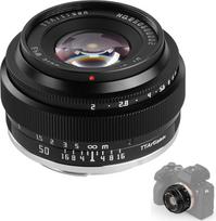 „TTArtisan“ 50 mm F2 objektyvas, skirtas pilno kadro fotoaparatams, rankinio fokusavimo (MF) objektyvas, skirtas tik veidrodiniams fotoaparatams, suderinamas tik su „Sony“ E-mount fotoaparatais: A7, A7II, A7R, A7S, A9, APS-C: A5000, A6600, NEX-3, NEX-5, N