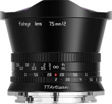 „TTARTISAN“ APS-C 7,5 mm F2 „Fisheye“ objektyvas su 180° matymo kampu, suderinamas su „Canon“ RF jungties „EOS R“, „EOS RP“, „EOS R5“ ir „EOS R6“ veidrodžiais neturinčiais fotoaparatais (RF jungtis, juodos spalvos)