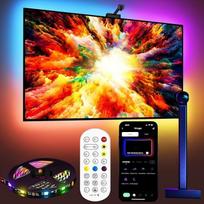 „TV Backlight 3 Lite“ su „Fish-Eye“ korekcijos funkcija, suderinama su 55–75 colių televizoriais, 5 m ilgio RGBICW „Wi-Fi“ TV LED juosta su kamera, 4 spalvos viename lemputės elemente, nuotolinio valdymo pultas