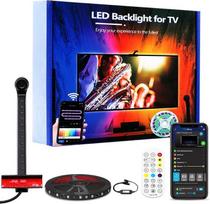 „TV Backlight 3 Lite“ su „Fisheye“ korekcijos funkcija, suderinama su 55–75 colių televizoriais, 3,8 m ilgio RGBICW „Wi-Fi“ TV LED juosta su kamera, balso ir programėlės valdymu