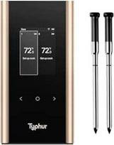 „Typhur Sync Gold“ belaidis mėsos termometras su 2 plonais zondais, AI programėle | Išmanusis belaidis grilio termometras su 6 jutikliais, 10 kartų stipresniu signalu, ±0,3 °C tikslumu, aliuminio pagrindu, IPX8 atsparumu vandeniui