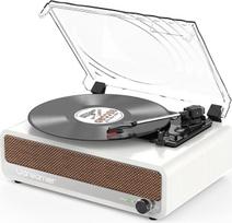 „Udreamer“ patefonas su garsiakalbiu, „Bluetooth“ patefonas, klasikinis vinilo grotuvas, palaiko USB ir AUX įvestis, ausines, RCA linijinį išėjimą, 3 greičius, diržinę pavarą, veidrodinį dizainą, baltos spalvos