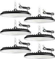 „UFO“ LED salės prožektorius, LED dirbtuvių lempa, IP65 atsparumo vandeniui pramoninė lempa, skirta gamykloms, sandėliams, garažams (6 vnt. rinkinys, 150 W)