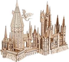„Ugears“ Hogwartso pilies 3D dėlionė – medinė dėlionė „Haris Poteris“, 3D dėlionės pilies modelio rinkinys suaugusiems – burtininkų mokyklos „Haris Poteris“ konstravimo rinkinys, 3D medinė dėlionė, gimtadienio dovana suaugusiems – 340 dalių