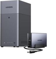 „UGREEN NASync DH2300“ 2-skyrių stalinio kompiuterio NAS rinkinys su 120 W nuolatinės srovės UPS