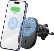 „UGREEN“ belaidis įkroviklis su mobiliojo telefono laikikliu automobiliui ir įkrovimo funkcija – magnetinis belaidis įkroviklis, suderinamas su „iPhone 15“, „15 Plus“, „15 Pro“, „15 Pro Max“, „14“, „13“ ir „12“ serijomis, palaiko budėjimo funkciją