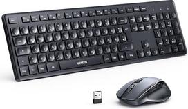 „UGREEN“ belaidžio klaviatūros ir pelės rinkinys su sparčiaisiais klavišais, „Nano“ 2,4 GHz USB imtuvu, belaidė klaviatūra su pele (4000 DPI), skirta „Windows“/„iOS“/„Linux“/„Android“ sistemoms, suderinama su stacionariais kompiuteriais, nešiojamaisiais k