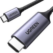„UGREEN“ USB-C–HDMI kabelis, 4K 60 Hz, 2K 120 Hz, „Thunderbolt 5/4/3“, 2 m | USB-C–HDMI kabelis, HDMI 2.0, UHD, aliuminio korpusas, HDR, palaiko HDR „Dolby“, suderinamas su „iPhone 17“, „MacBook Pro“ ir „iPad Pro“