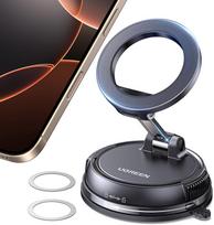 „UGREEN“ „Magsafe“ mobiliojo telefono laikiklis automobiliui su vakuumine siurbtuvine taurele ir „Nano Gel“ pagalvėle | Stipri N55 20N magnetinė jėga, stabilus tvirtinimas, su metaliniu žiedu, pagamintas iš ABS ir aliuminio, montavimas be įrankių, valdyma