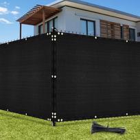 „Uirway“ privatumo tvora, 1,82 m x 15,24 m, 170 g/m², apsauga nuo UV spindulių, atspari vėjui, pagaminta iš HDPE | Tvoros plokštė su akimis, skirta sodo aptvarams ir šiltnamiams, su kabelinėmis juostelėmis. Spalva: juoda