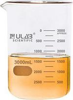 „ULAB Scientific“ UBG1029 stiklinis indas, talpa 3000 ml, 3,3 borosilikatinis „Griffin“, žemo profilio su atspausdinta skalė