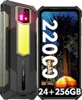 „Ulefone Armor 24“ lauko mobilusis telefonas be sutarties – 22 000 mAh „Android 13“ lauko išmanusis telefonas, 24GB + 256GB atminties, 64 MP kamera, 120 Hz 6,78 colio ekranas, kempingo žibintuvėlis / NFC / OTG / „Face ID“, juodos spalvos