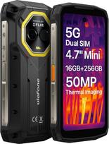 „Ulefone Armor Mini 20T Pro 5G“ su termovizijos kamera (Lepton 3.5) Lauko sąlygoms pritaikytas delno dydžio išmanusis telefonas, 16GB + 256GB, 6200 mAh baterija su belaidžio įkrovimo funkcija, 50 MP kamera, 4,7 colių HD+ ekranas, IP68 apsaugos klasė, ši