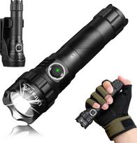 „UltraFire“ įkraunamas LED žibintuvėlis su dėklu, 1800 liumenų USB-C taktinis žibintuvėlis, 3 režimai su dvigubu jungikliu, skirtas policijai, teisėsaugos institucijoms, patruliavimui ir namų avarinėms situacijoms, UF3 PRO
