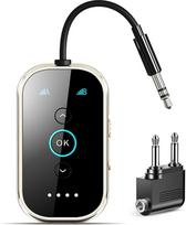 „Ultra“ „Bluetooth 5.4“ siųstuvas ir imtuvas su CNC apdirbtu metalu ir stiklu – garso adapteris lėktuvui su „Qualcomm aptX LL/HD“ technologija, suderinamas su dviem „AirPods“ ausinėmis ir kitomis ausinėmis, belaidis garso siųstuvas, skirtas kelionėms, tel