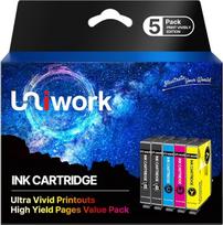 „Uniwork“ suderinama su „Epson 604 XL“ kasetėmis, skirtomis „Epson XP-2200 Expression Home XP“ spausdintuvui-4200, „XP-3200“, „Workforce“, „WF-2930 DWF“, „WF-2910 DWF“, „WF-2935 DWF“ (5 vnt. pakuotė)