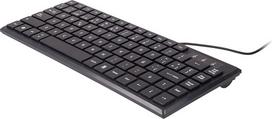 „Unykach Ultra Slim“ klaviatūra KB302 Mini, 83 klavišai, tyli, universali suderinamumas, kompaktiškas dizainas, matinė juoda spalva, USB jungtis, ispanų QWERTY išdėstymas