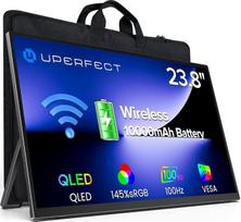 „UPERFECT“ belaidis nešiojamasis monitorius su 10 000 mAh baterija, 23,8 colio, 100 Hz