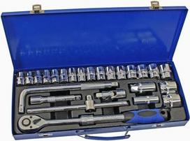 „US PRO Tools“ 3951 1/2 colio ištraukiamasis raktų su trintuvu rinkinys, 10–32 mm, 6-kampis, 3951
