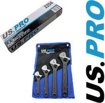 „US PRO“ 4 vnt. reguliuojamų raktų / perjungiamųjų raktų rinkinys, 6", 8", 10", 12" – 2204
