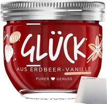 „usy“ laimės rinkinys: vaisių užtepėlė „Braškė ir vanilė“ (230 g stiklainis) + „usy“ blokelis