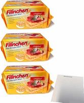 „usy“ rinkinys su „Filinchen Original“ traškiais duonos paplotėliais, 3 vnt. pakuotė (3 x 75 g pakuotės) + „usy“ blokas
