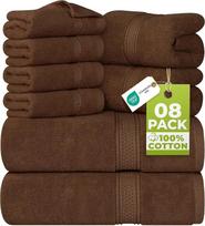 „Utopia Towels“ aukštos kokybės rankšluosčių rinkinys: 2 vonios rankšluosčiai, 2 rankų rankšluosčiai ir 4 veido rankšluosčiai, 600 g/m², 100 % žiediniu būdu verptos medvilnės, itin gerai sugeriantys rankšluosčiai, skirti vonios kambariui, sporto salėms, v