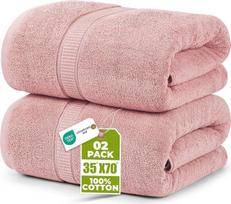 „Utopia Towels“ – 2 vnt. didelių medvilninių vonios rankšluosčių rinkinys su pakaba, pirties rankšluosčiai, dideli vonios rankšluosčiai, rankų rankšluosčiai 90 x 180 cm (dulkėtai rožinė spalva)