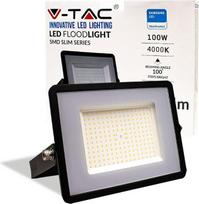 „V-TAC“ lauko LED prožektorius, 100 W, su „Samsung“ lustu – IP65 – 8200 liumenų – LED – lauko prožektorius, juodos spalvos, skirtas kiemui, privažiavimo keliui, sodui – atsparus vandeniui – šviesos spalva: neutrali balta