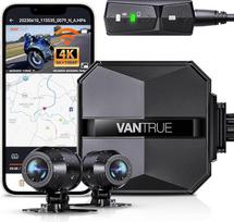 „VANTRUE F1“ motociklo vaizdo registratorius 4K + 1080P (priekinė ir galinė kameros), „Starvis“ naktinio matymo funkcija | 5 GHz „Wi-Fi“, GPS, motociklo ir automobilio vaizdo registratorius, HDR, WDR, visiškai atsparus vandeniui, 24 valandų stovėjimo reži