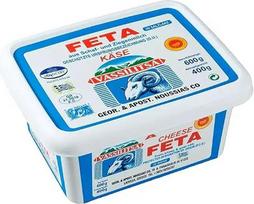 „Vassilitsa“ avies sūris „Feta“, 1 x 400 g pakuotė, graikiškas „Feta“ sūris, pagamintas iš 70 % avies ir 30 % ožkos pieno, konservuotas sūryme, 43 % riebalų masės, avies ir ožkos sūris, aukščiausios kokybės iš Graikijos