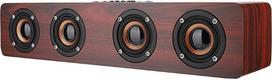 „VBESTLIFE“ medinė garso juosta, 12 W „W8“ medinis „Bluetooth“ garsiakalbis „Sound Tyrant“ televizoriui su 3,5 mm garso įvestimi, palaiko „Bluetooth“, AUX, TF kortelę ir FM (raudonasis medis)