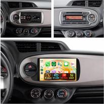„VECHTEL“ „Linux“ automobilių radijas, skirtas „Toyota Yaris“ 2012–2017 m. modeliams (mažas ekranas / klimato kontrolė su sidabriniu žiedu), belaidis „CarPlay“ ir „Android Auto“, 9 colių IPS jutiklinis ekranas / „Vi-Link“ / „Bluetooth“ / FM / RDS radijas