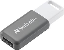 „Verbatim DataBar“ USB atmintinė „Compact Memory Stick“ su 128GB atminties talpa, nešiojama USB 2.0 atmintinė, pilkos spalvos, idealiai tinka nešiojamiesiems kompiuteriams, stacionariems kompiuteriams ir nešiojamiesiems kompiuteriams