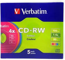 „Verbatim“ CD-RW 700MB, 2–4x, spalvotas