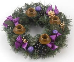 „Vermont Christmas Company“ violetinės juostelės Advento vainikas