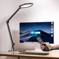 „VERSKI“ LED stalo lempa su nuotolinio valdymo pultu, stalo lempa vaizdo konferencijoms, „Zoom“ apšvietimas, dienos šviesos lempa, reguliuojamas ryškumas ir spalvos temperatūra, biuro lempa, stalo lempa, 18 W