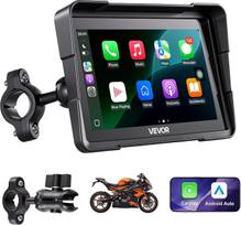 „VEVOR“ motociklininkams skirta navigacijos sistema su 7 colių ekranu, palaikanti „Apple CarPlay“ ir „Android Auto“, juodos spalvos